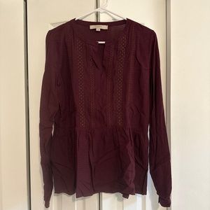 Loft Cranberry Peplum